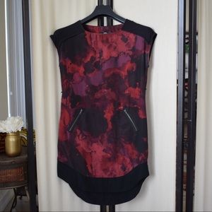 Maroon Watercolor High-Low Dress